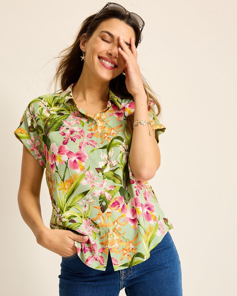 Orchid Bay Silk Camp Shirt