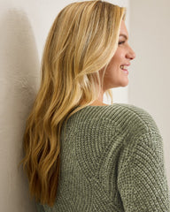 Island Luna Chenille Shell Stitch Boat-Neck Sweater