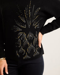 Embellished Pineapple Cashmere-Blend Sweater