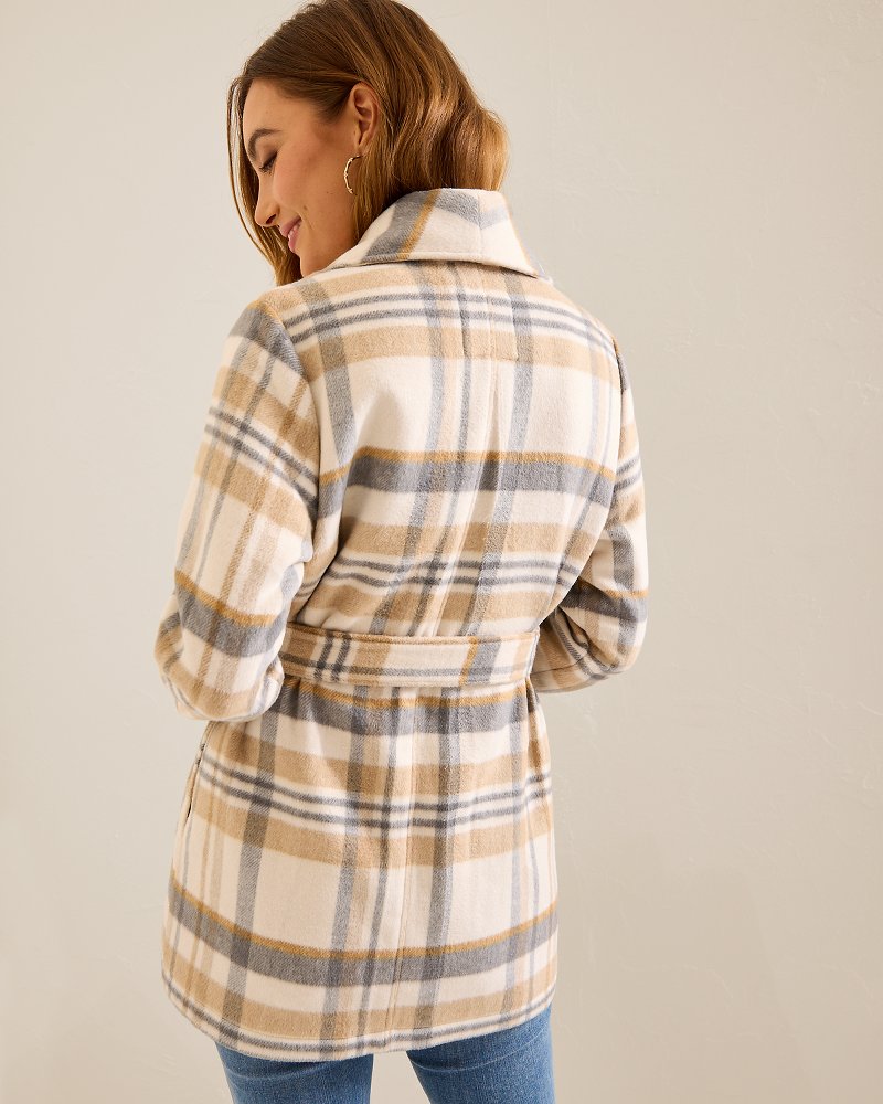 Wooly Plaid Wrap Coat