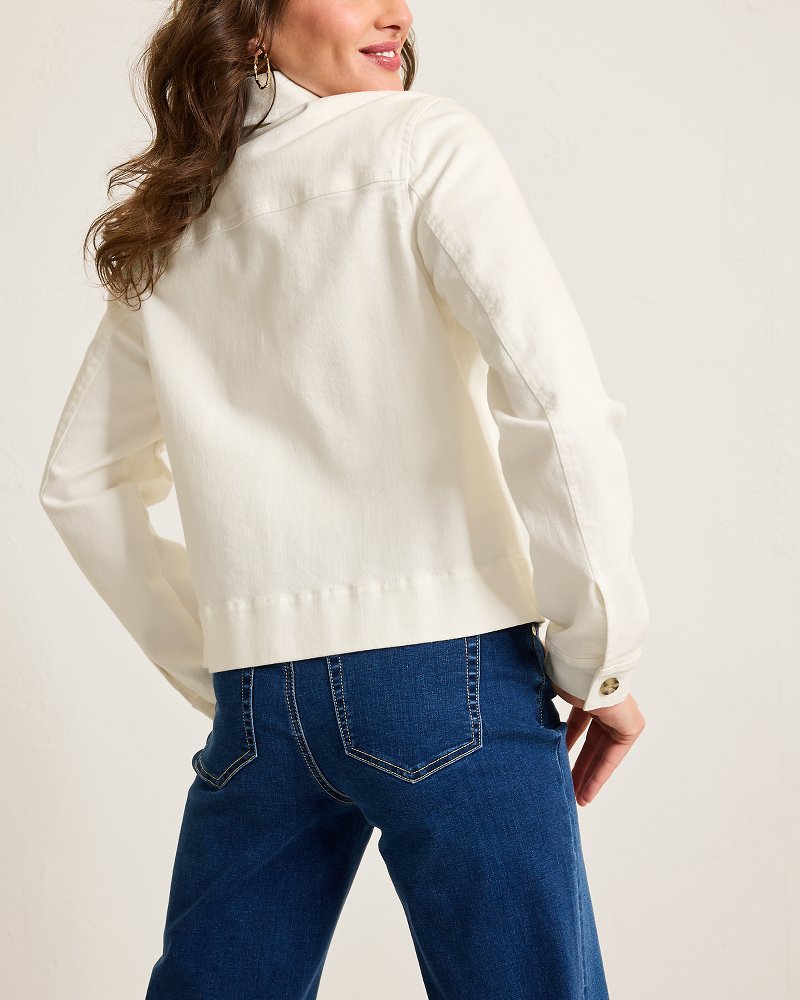 Cotton Twill Cropped Peacoat