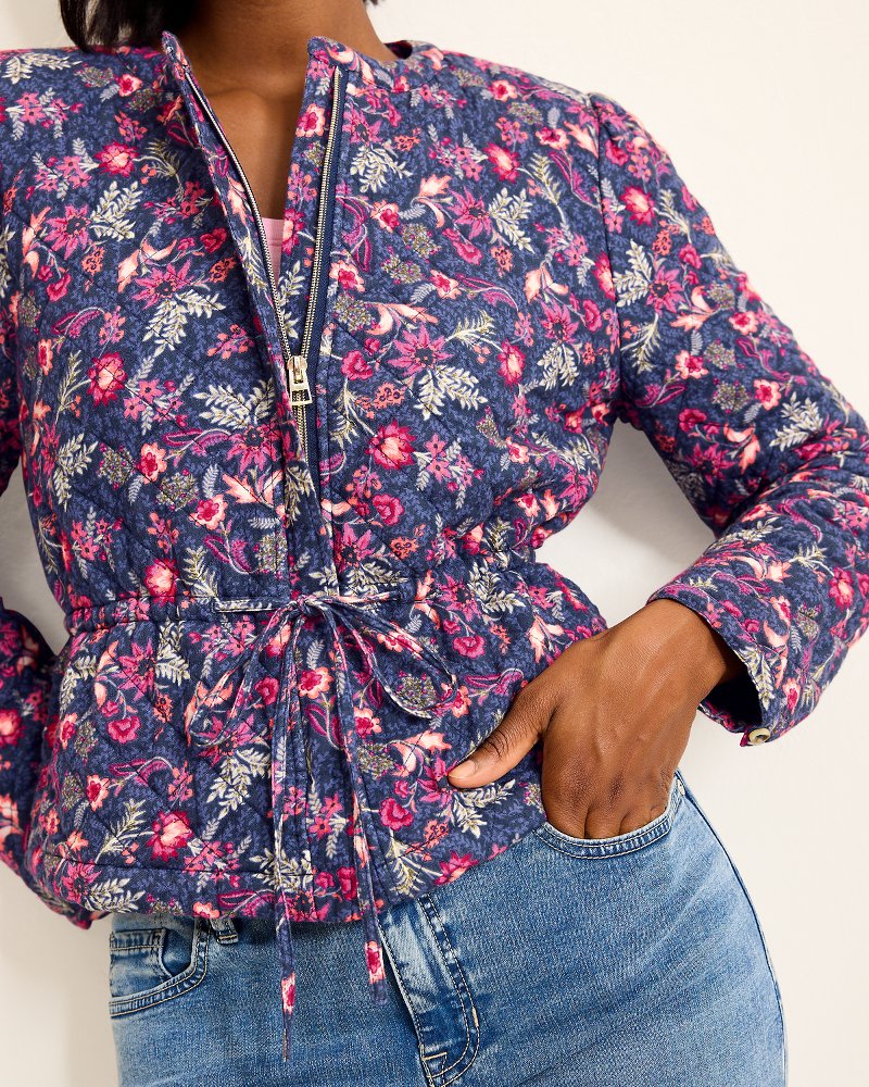 Sweeping Floral Quilted Jacket