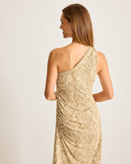 Playa Python Maxi One-Shoulder Dress