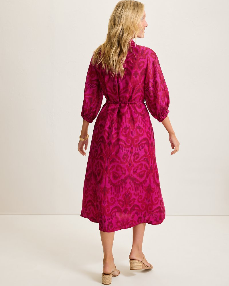 Seaside Ikat Midi Shirt Dress