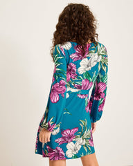 Villa Garden Long-Sleeve Short Dress