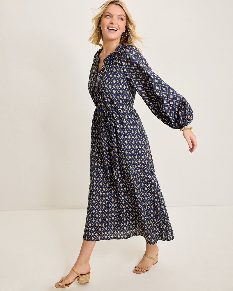 Diamond Cay Long-Sleeve Maxi Dress