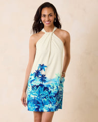 Ocean Side Views Silk Halter Dress