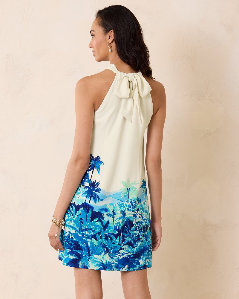 Ocean Side Views Silk Halter Dress