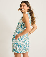 Two Palms Frond Valley Linen Shift Dress