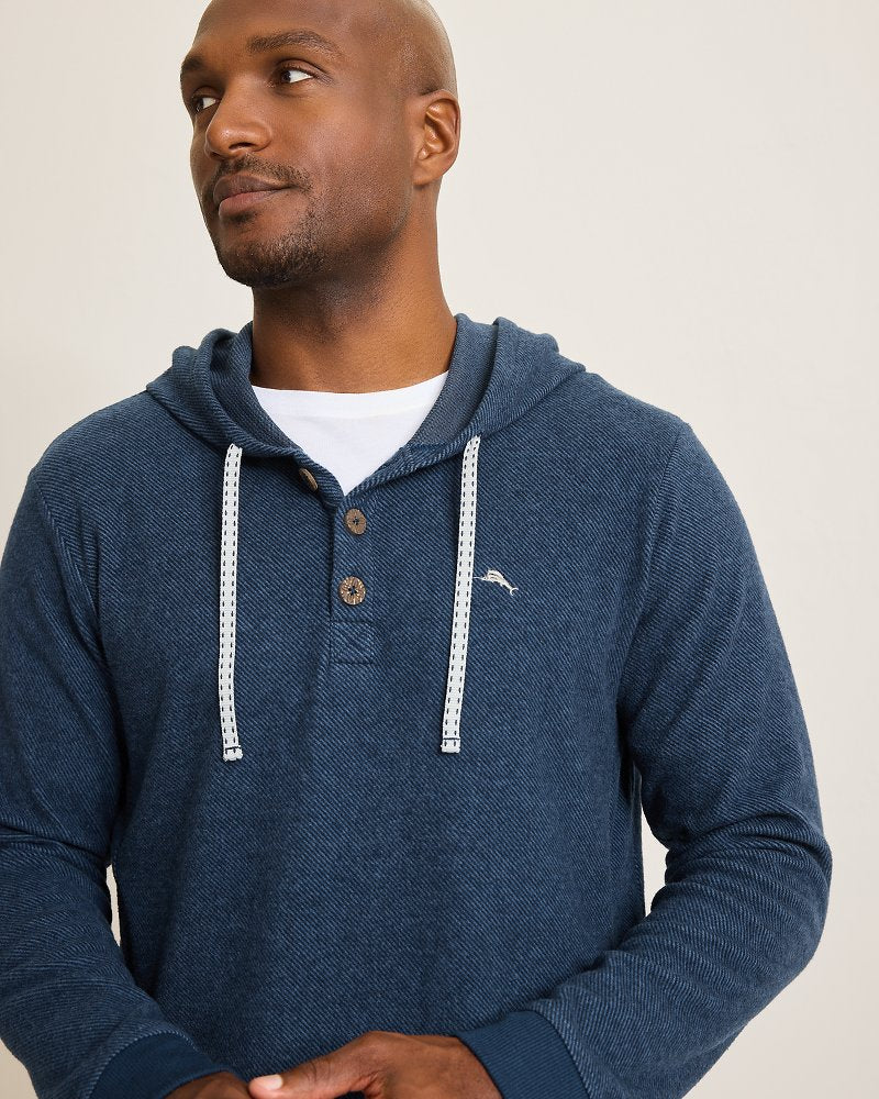 Textured Twill Stripe Hoodie