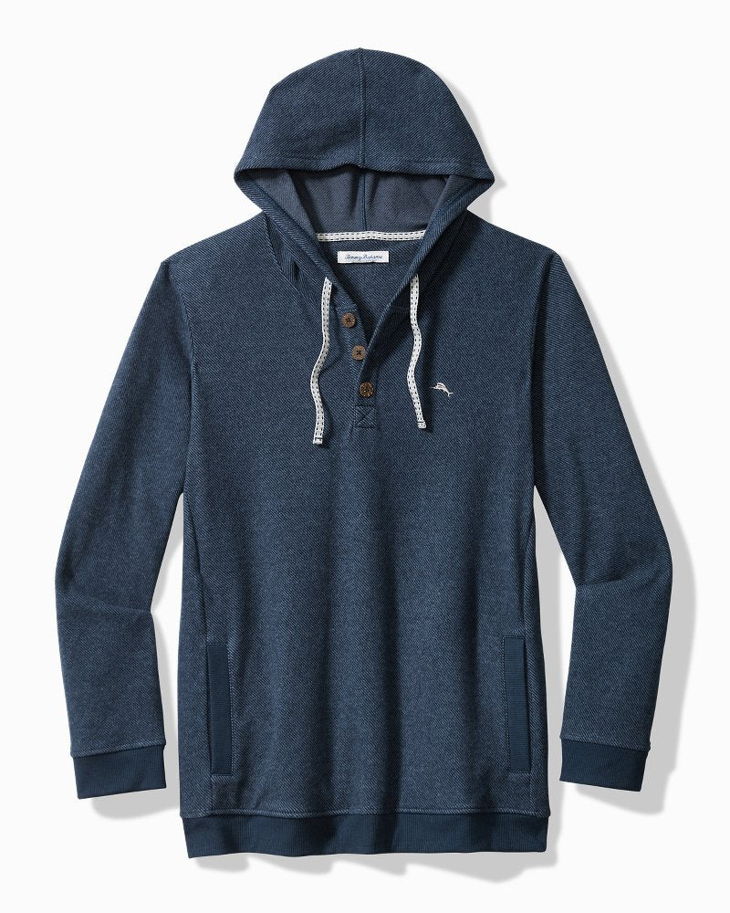 Textured Twill Stripe Hoodie