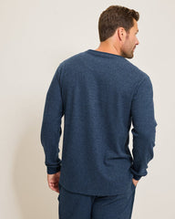 Textured Twill Stripe Crew Long-Sleeve Top
