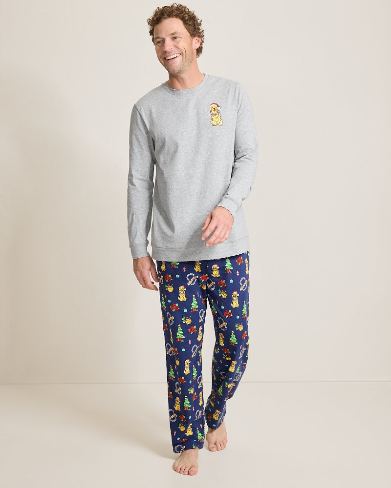 Big & Tall Holiday Dog Long Sleeve & Pants Pajama Set