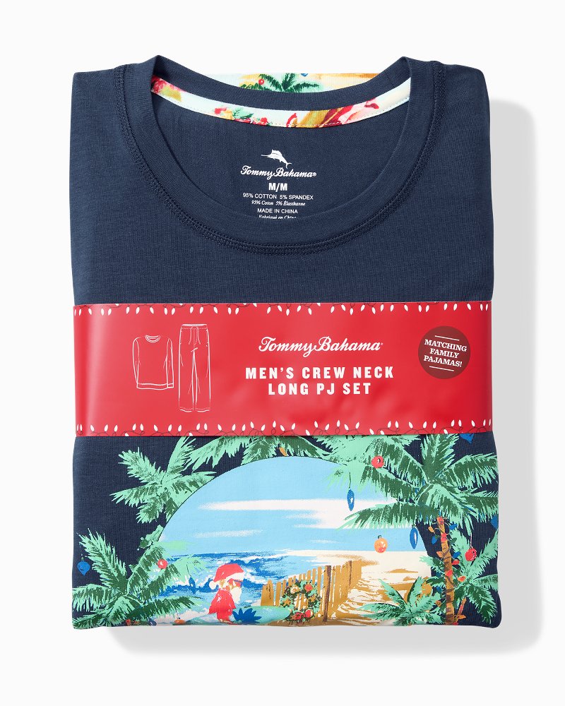 Big & Tall Holiday Santa Long Sleeve & Pants Pajama Set
