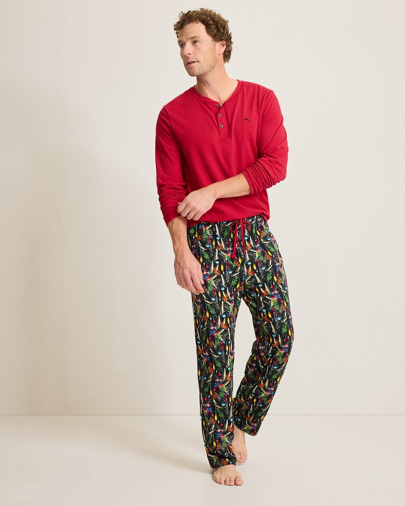 Holiday Parrot Henley & Pants Pajama Set