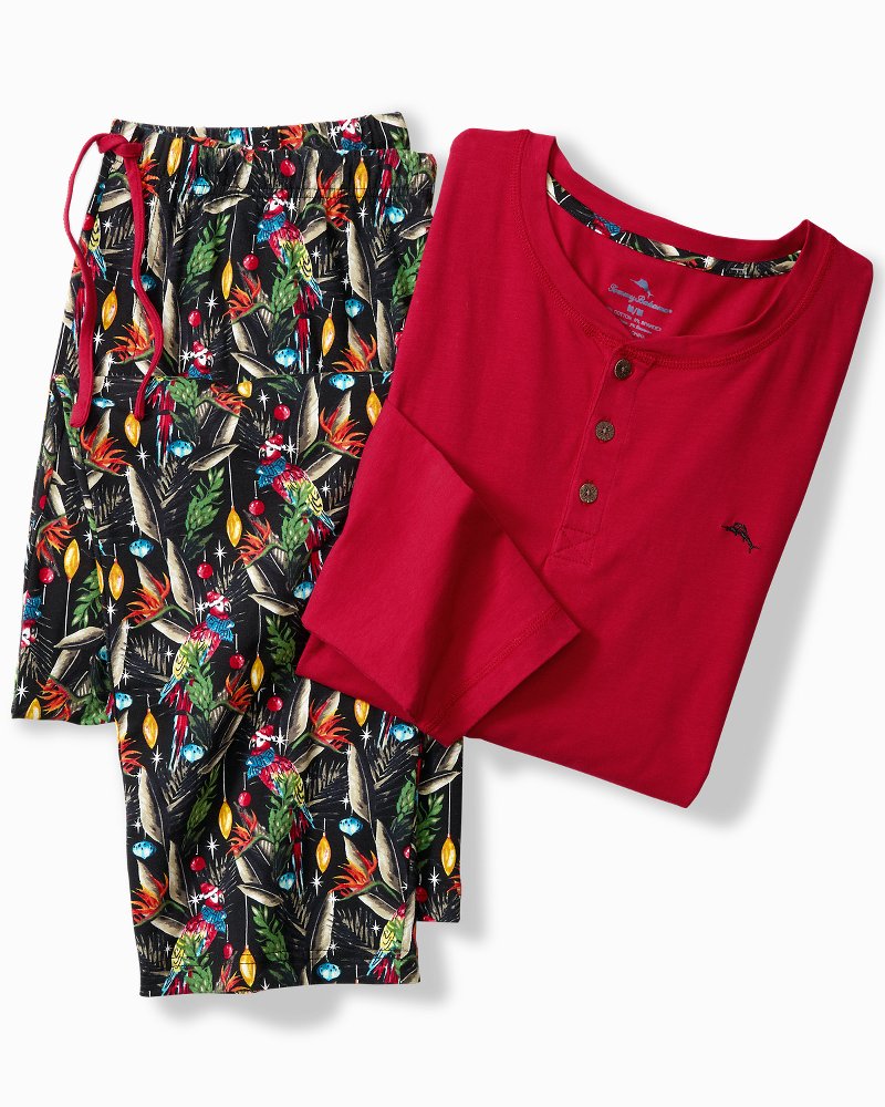 Holiday Parrot Henley & Pants Pajama Set