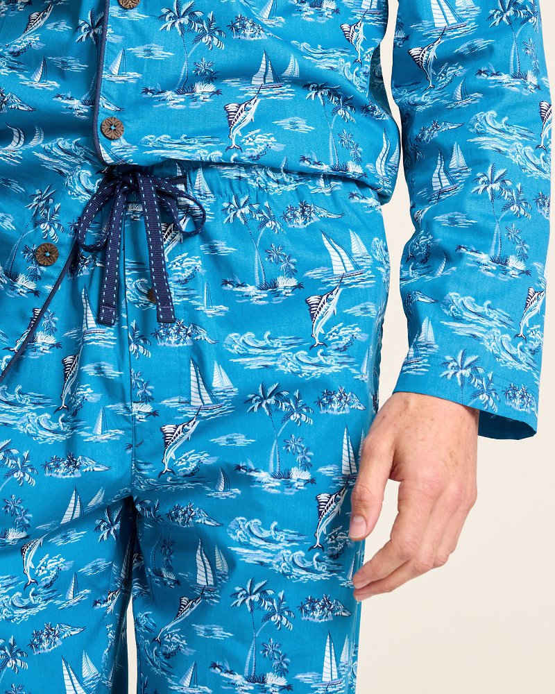 Woven Long Sleeve & Pants Pajama Set