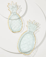 Glass Pineapple Trays — Set of 2