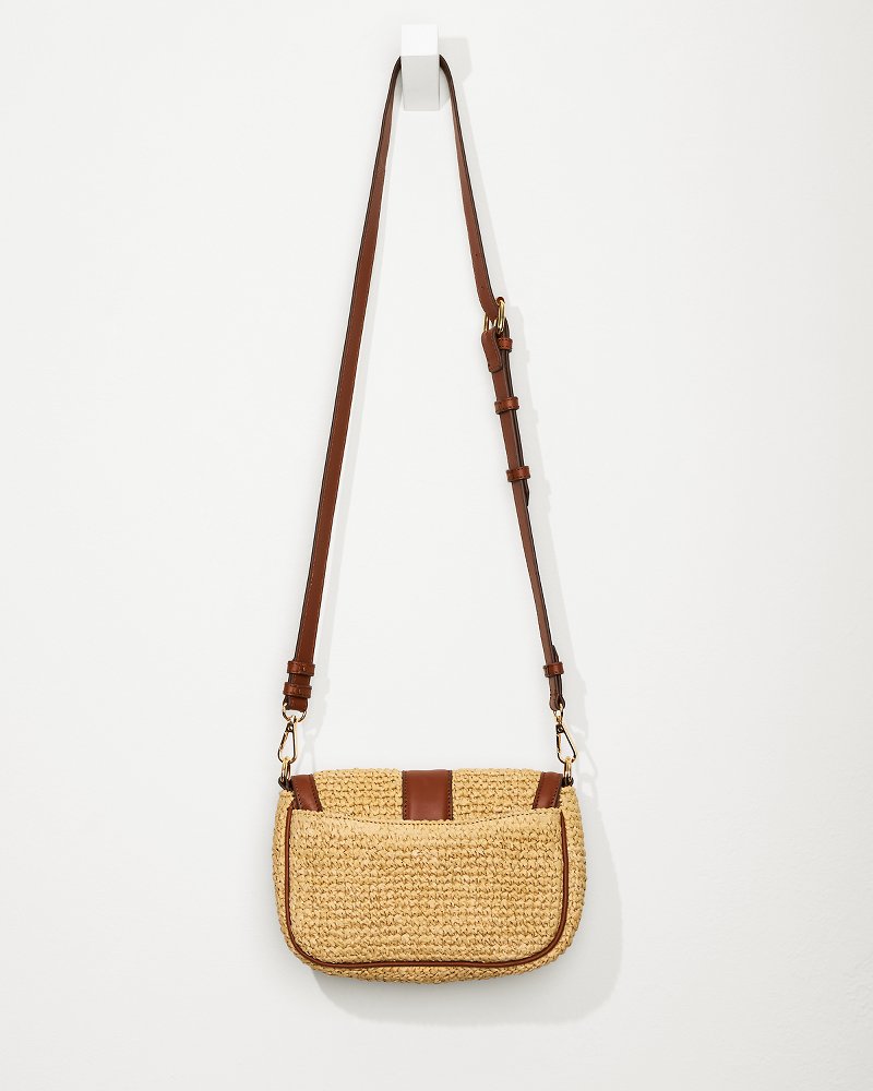 Raffia & Leather Chain Crossbody