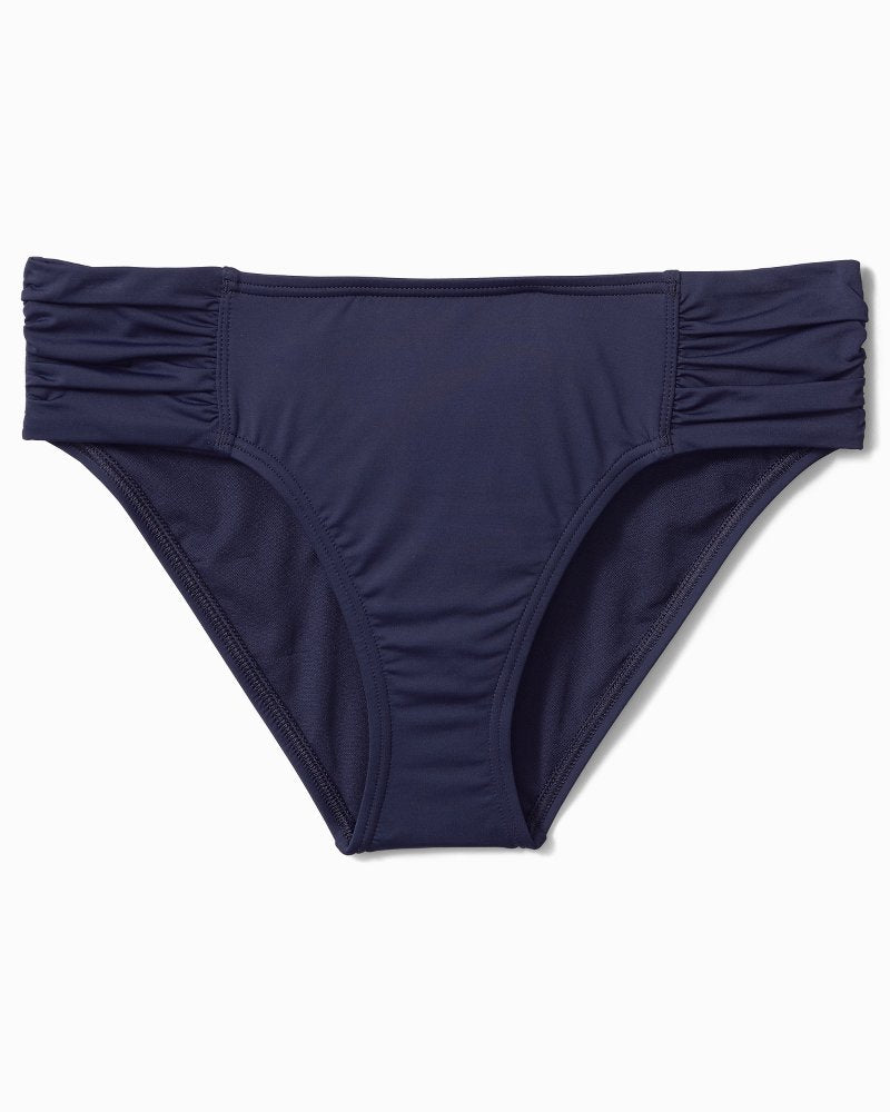 Pearl High-Waist Side-Shirred Bikini Bottoms