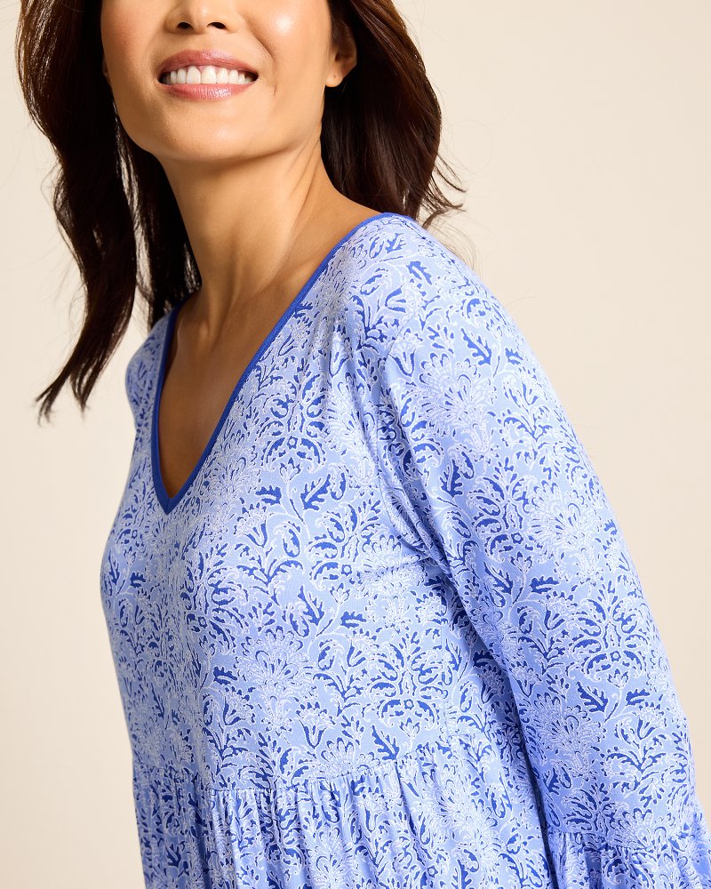 Jersey 3/4-Sleeve Short Sleep Dress