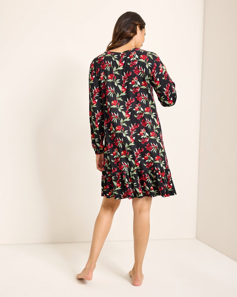 Jersey Long-Sleeve Short Sleep Dress