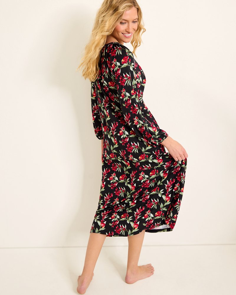 Jersey Long-Sleeve Maxi Sleep Dress