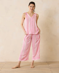 Woven Challis Tank & Cropped Pants Pajama Set