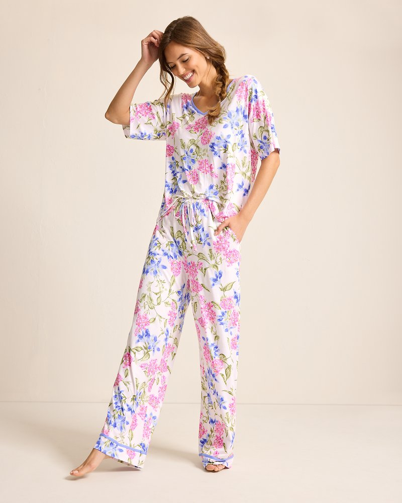 Jersey V-Neck Top & Pants Pajama Set